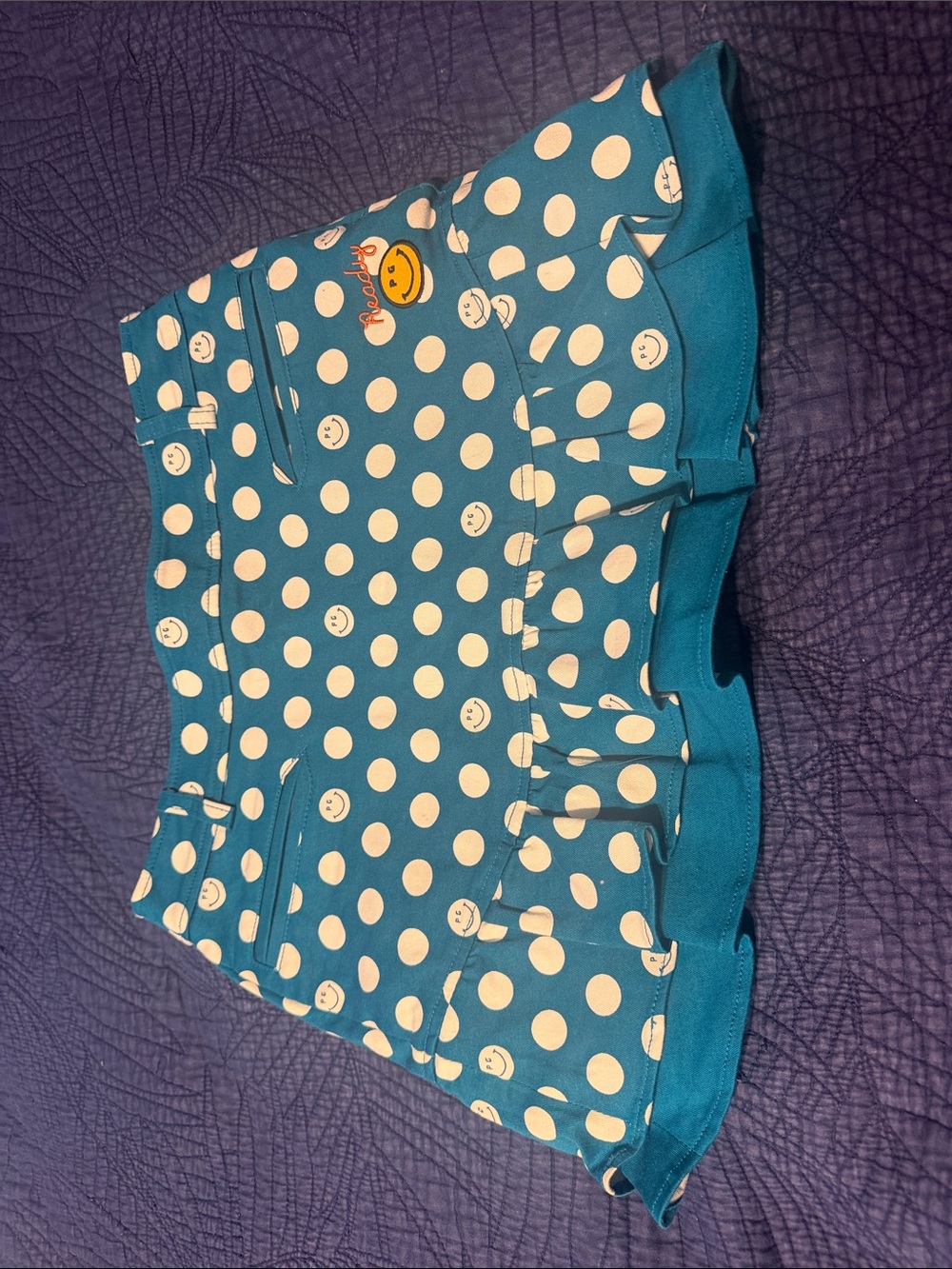 Pearly Gates Smiley Face Polka Dot Golf Skirt Size 0 Women’s